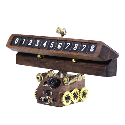 原创实木停车牌可旋转可隐藏号码