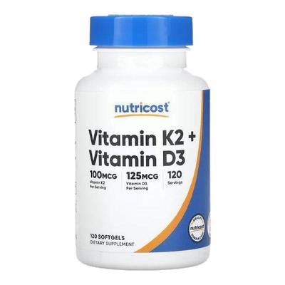 Nutricost维生素D3+K2成年中老年科学补钙促钙吸收防止钙堆积