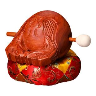 老式紫檀木鱼实木法器一套道家打击乐器家用诵经木鱼解压木雕摆件