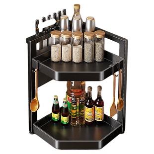 简约置物架厨房调料收纳架子台面家用多功能零食转角架多层三角架