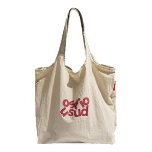 格调studio韩系简约字母小众设计帆布包包慵懒通勤文艺单肩托特包