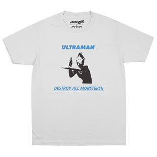 奥特曼Ultraman Destroy Monsters纯棉短袖舒适透气白色印花男T恤