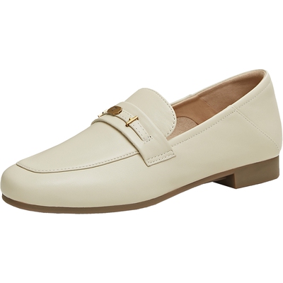 天美意英伦乐福鞋平底鞋复古单鞋女休闲小皮鞋秋季新款CPC12CA5