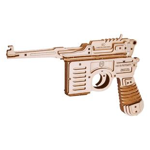 毛瑟C96木质拼装枪驳壳枪仿真木制手枪玩具3D立体拼图模型可发射