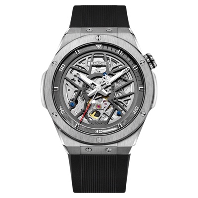 雷诺双子星男士运动镂空机械表