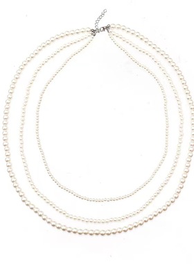 多层仿珍珠项链加长款双层搭配旗袍颈链饰品女法式复古毛衣链