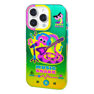 寄居蟹原创音乐蛇磁吸手机壳带旋转支架16promax适用iphone14苹果15新款13不会撞壳双层镭射磨砂高级感小众女