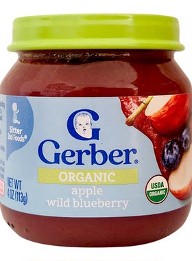 美国嘉宝Gerber宝宝2段有机苹果菠菜泥婴幼儿营养辅食果泥 吸吸乐