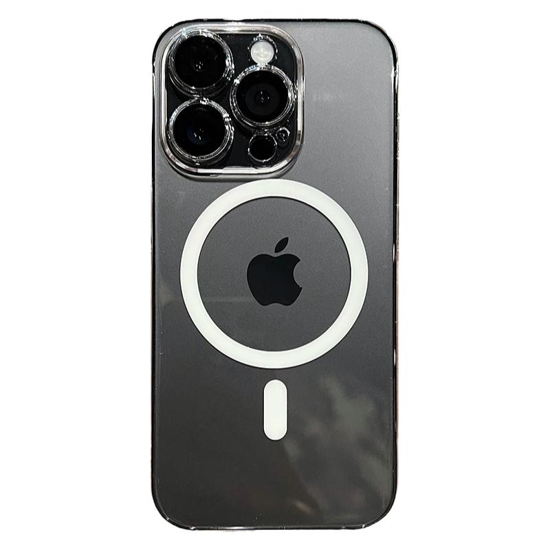 umj适用于iphone16手机壳抗黄升级15pro高级感硬壳磁吸透明带镜头膜苹果14/13proMax超薄防摔12pro保护套男女