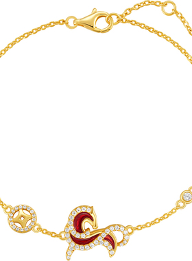 MCK925银红色小马生肖手链