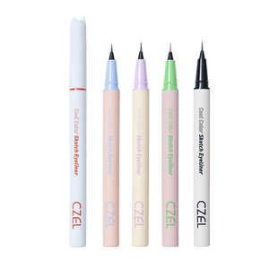 CZEL绔姿猫头眼线液笔精细水眉笔不易晕染速干初学者卧蚕笔