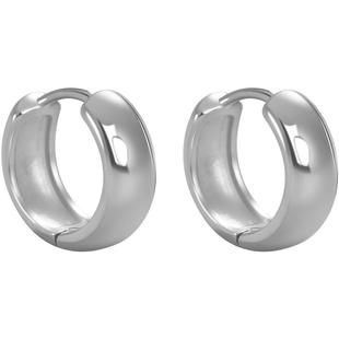 卡伦图通体纯银耳环女宽版光面耳扣高级感耳圈重工素圈耳饰男耳钉