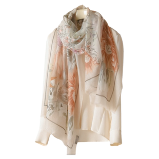 纯山羊绒围巾100羊毛丝巾秋冬季轻薄款长披肩高级感杭州高端女士