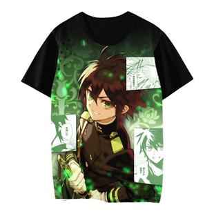 克鲁鲁采佩西T恤终结的炽天使痛衣优一郎 米迦尔cos衣服速干汗衫