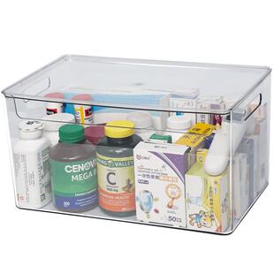 透明药箱家庭装药物收纳盒家用药品收纳柜药盒宿舍大号整理筐架小