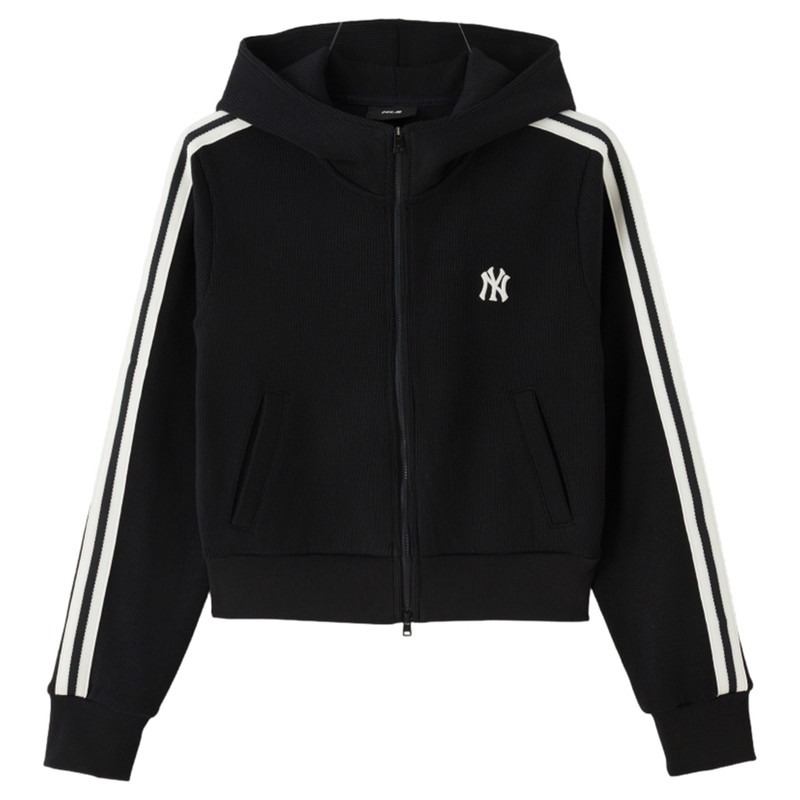 MLB夹克女撞色条纹连帽运动外套
