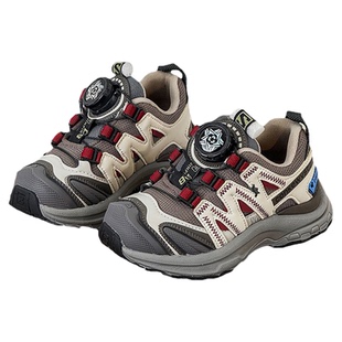 儿童户外登山鞋男童防滑厚底老爹鞋旋转扣轻便软底女童运动跑步鞋