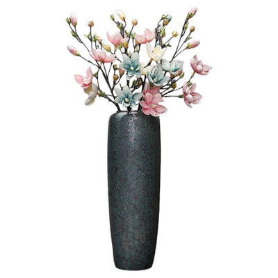 景德镇陶瓷花瓶现代简约客厅落地大摆件北欧泡泡釉陶罐仿真插花瓶