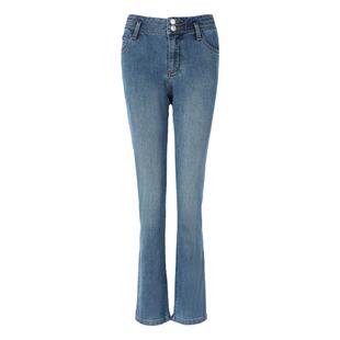 【保暖发热】波顿牛仔裤女2025秋冬季新款修身加厚显瘦直筒长裤子