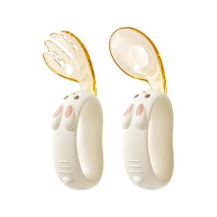 英氏宝宝学吃饭训练叉勺婴儿学习自主进食辅食勺儿童勺子叉子餐具