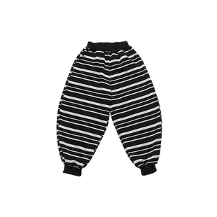 Q宝家童品12月新款 男童裤子儿童冬季加绒条纹卫裤中大童时尚裤子