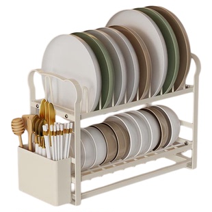 厨房碗盘沥水架台面收纳架橱柜内碗碟架家用餐具置物架碗架沥水蓝