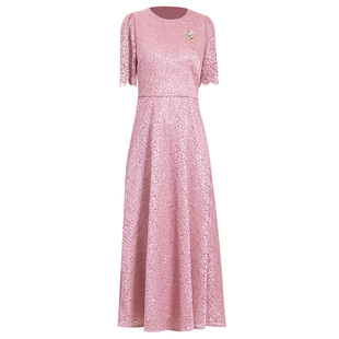 多丽琦连衣裙年会粉色轻奢连衣裙婚宴喜妈妈装公司年会晚礼服日常