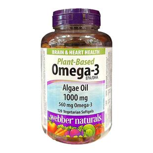 加拿大直邮Webber Naturals伟博海藻油OMEGA-3 120粒/瓶