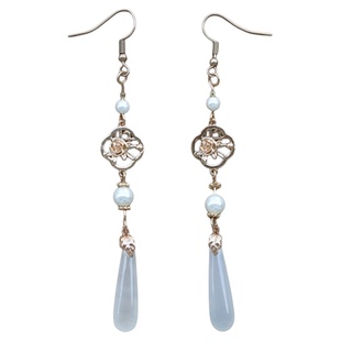 落苏耳环 新中式国风气质玛瑙贝珠无耳洞耳夹耳饰女耳坠汉服耳钩