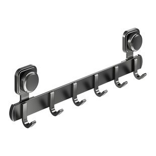 吸盘毛巾挂钩免打孔强力承重厨房挂钩架壁挂式浴室门后排钩置物架