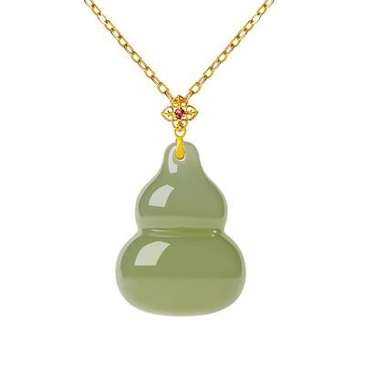 宫里上新18K金镶玉和田玉项链