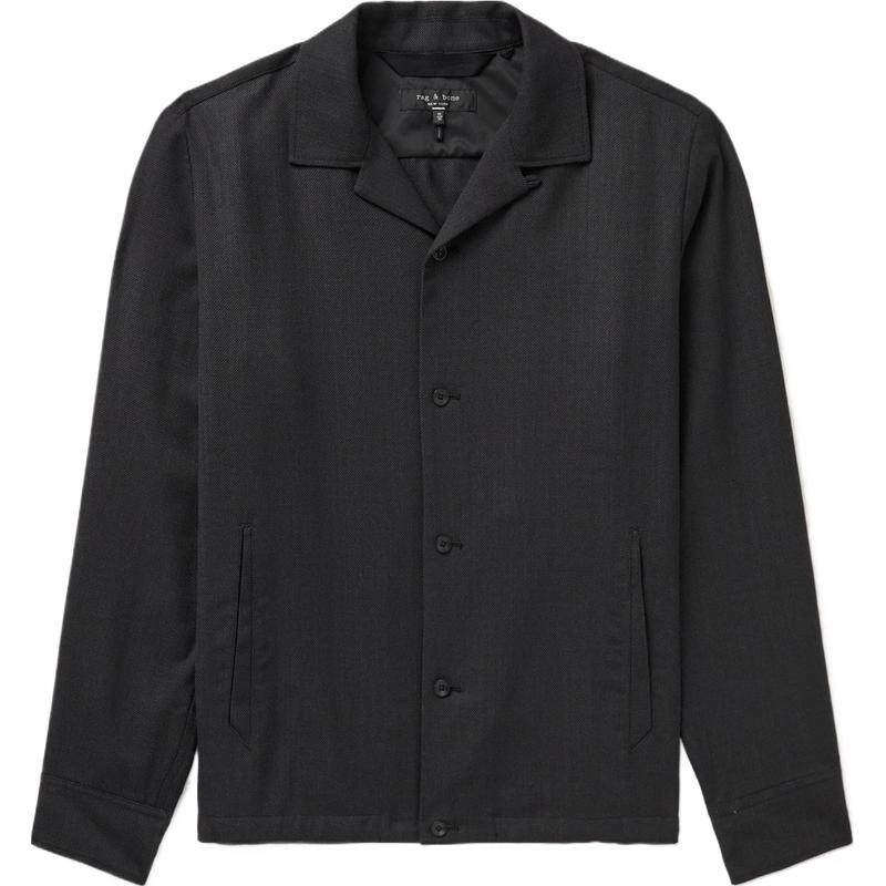 【惊喜直降】Rag＆Bone 秋冬男绵羊毛混纺珠地布衬衫式外套夹克