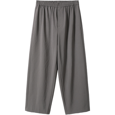 LEZORA微皱三醋酸直筒透气休闲裤