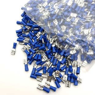 1000只 6.3插簧线耳线鼻子母预绝缘端头 FDD1.25 250冷压接线端子