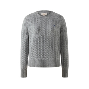 【100%美丽诺羊毛】Eland衣恋毛衣女短款长袖针织衫2025冬季新款