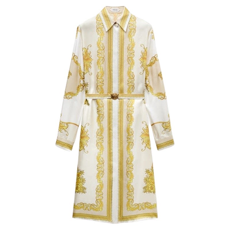 【秀场同款】VERSACE/范思哲 女士印花真丝斜纹迷笛连衣裙 丝 实拍商品图