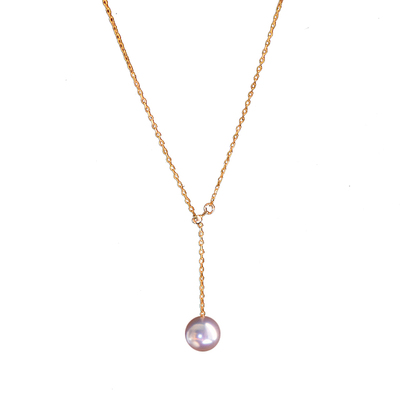 8-9mm淡水珍珠Y型项链14K包金