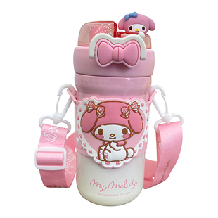 三丽鸥儿童保温杯女生高颜值双饮杯食品级316学生上学便携吸管杯