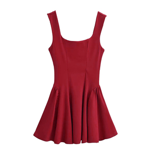 YoungGirlDay 少女感芭蕾风收腰显瘦褶皱裙摆性感吊带连衣裙短裙
