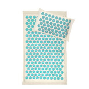 亚麻荞麦针刺垫按摩瑜伽垫穴位针灸垫子枕头三件套椰棕水滴莲花款