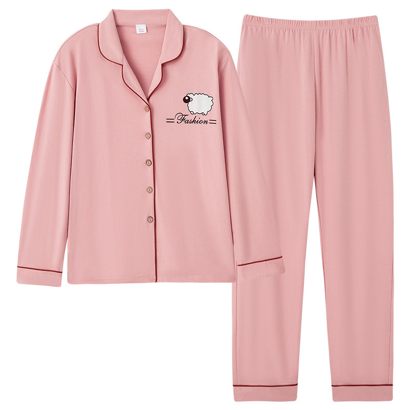 翻领家居服套装开衫春秋款睡衣