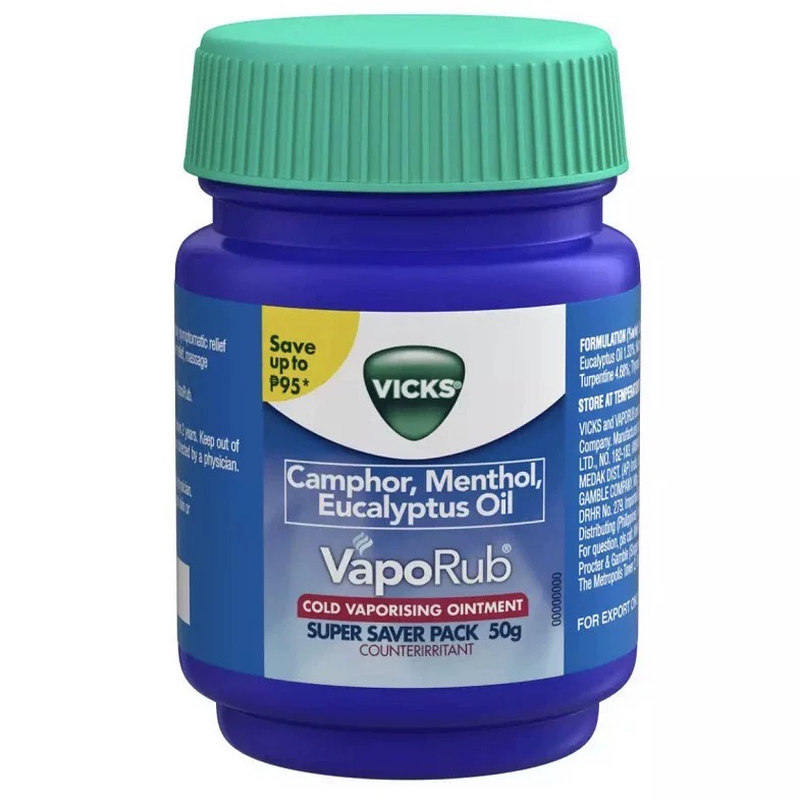 超好用菲律宾VicksVapoRub薄荷膏清凉通鼻防蚊虫叮咬止痒舒缓50g