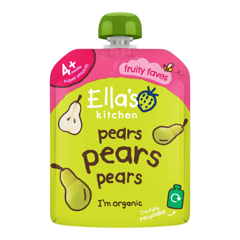 Ella's Kitchen 进口英国婴幼儿营养有机香梨单口味果蓉泥辅食70g