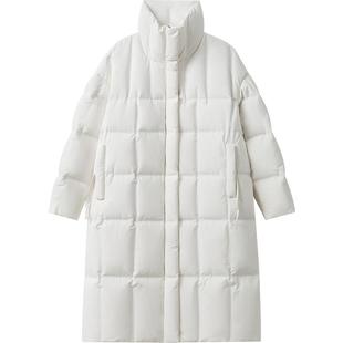 播商场同款保暖白鸭绒羽绒服女24冬新中长款宽松外套BDR4RD4119