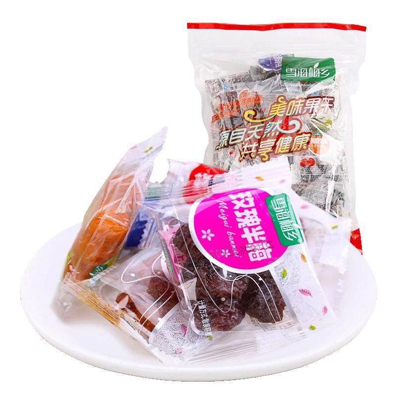 雪海梅乡果干果脯酸梅干5口味500g话梅干清平乐蜜饯休闲零食梅果