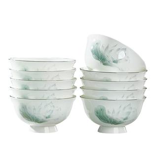 优尊陶瓷碗家用碗碟餐具2026新款高脚碗高档轻奢骨瓷米饭碗盘套装