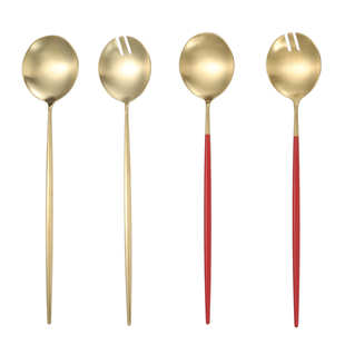 北欧ins304不锈钢葡萄牙西餐服务勺沙拉叉勺分菜勺子自助公用汤勺