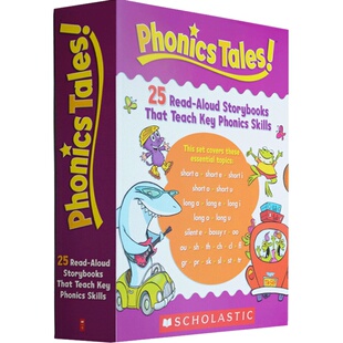 英文原版 Scholastic Phonics Tales  学乐幼儿英语自然拼读绘本故事书25册礼盒装 趣味认知故事集 自然发音法