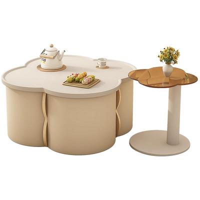 执竹者奶油风四叶草茶几