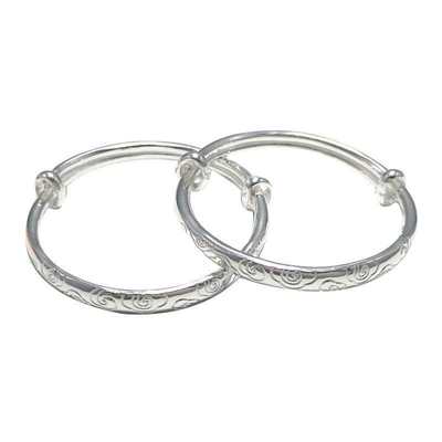 祥云纯银手镯男女宝宝儿童学生款